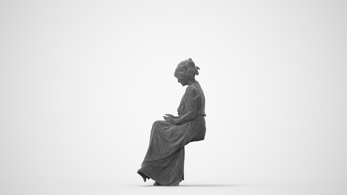 realistic 3D woman casual standing, scanned archviz people for Blender and 3ds Max, square thumbnail
