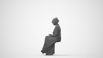 realistic 3D woman casual standing, scanned archviz people for Blender and 3ds Max, square thumbnail