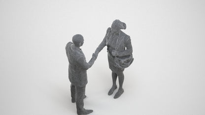 realistic 3D people man business, render-ready for V-Ray and Corona, FBX OBJ, wireframe three-quarter view