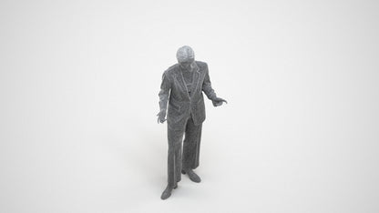 realistic 3D woman business, scanned archviz people for Blender and 3ds Max, wireframe three-quarter view