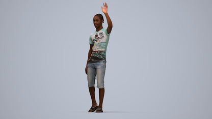 realistic 3D human boy casual kids, archviz people FBX OBJ for Blender, top-down view render