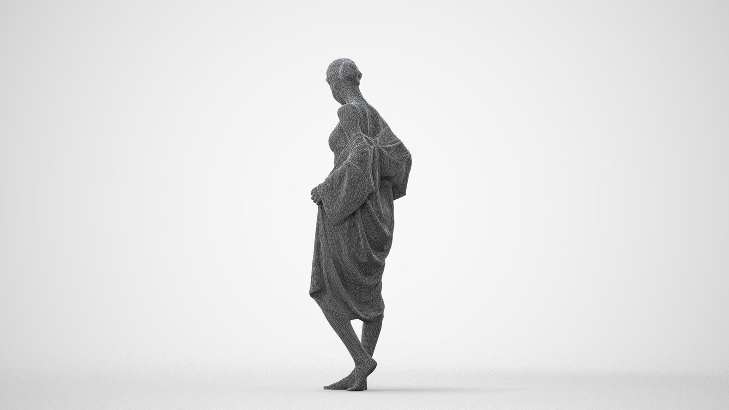 photogrammetry 3D woman bathroom, realistic human model archviz FBX, square thumbnail
