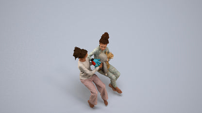 realistic 3D people girl kids, render-ready for V-Ray and Corona, FBX OBJ, back view render