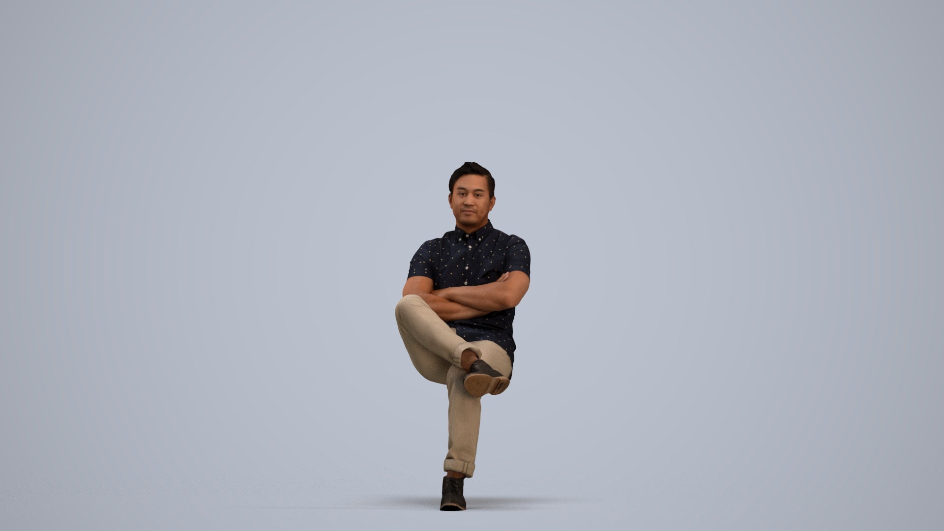 realistic 3D people man casual business, render-ready for V-Ray and Corona, FBX OBJ, standing pose render