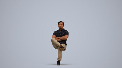 realistic 3D people man casual business, render-ready for V-Ray and Corona, FBX OBJ, standing pose render