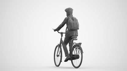 photogrammetry 3D man formal cycling, realistic human model archviz FBX, wireframe front view