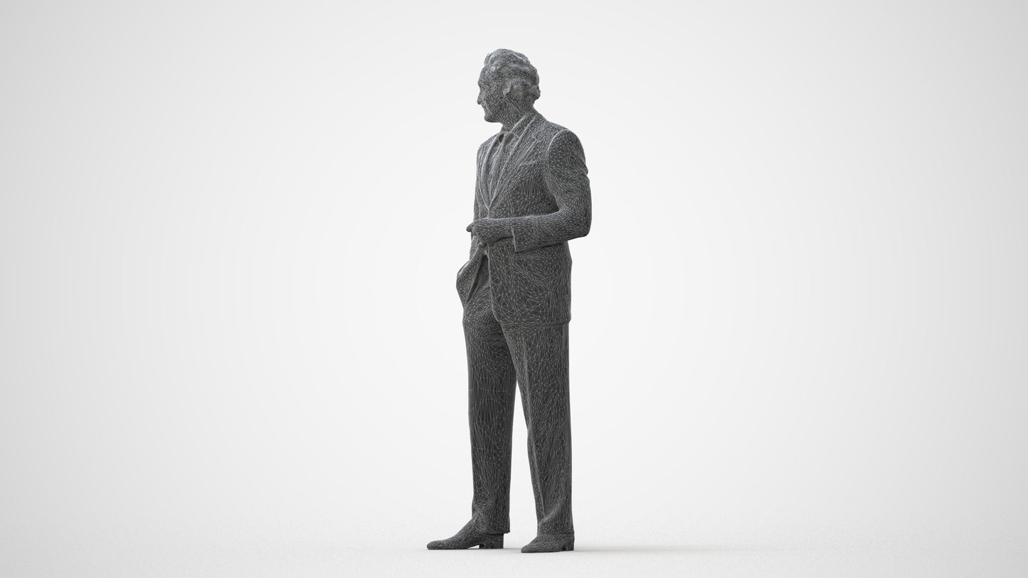 3D scanned man business, photorealistic archviz people for Enscape and SketchUp, square thumbnail
