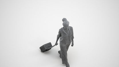 photogrammetry 3D woman casual walking, realistic human model archviz FBX, wireframe three-quarter view