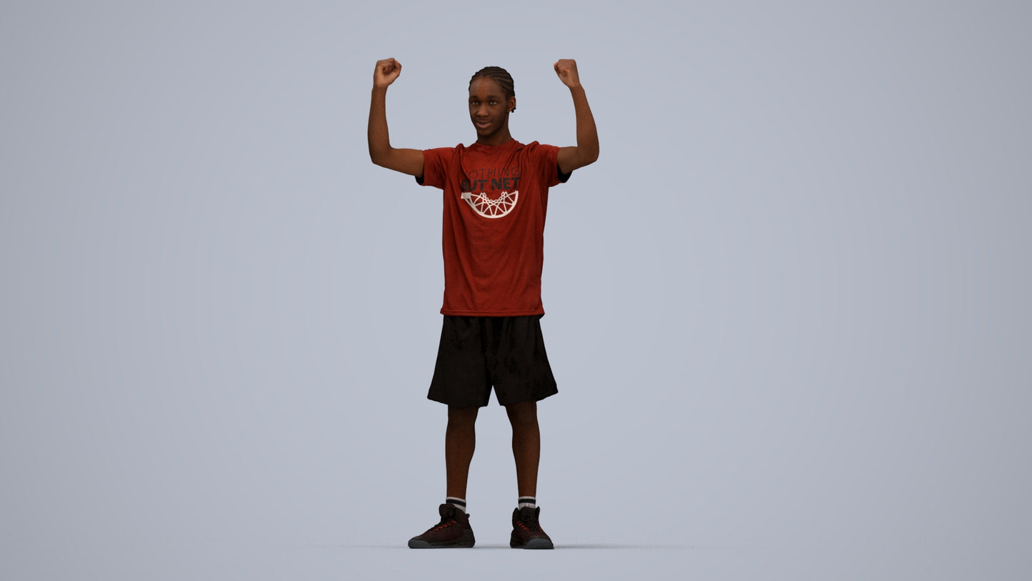 realistic 3D boy sport, scanned archviz people for Blender and 3ds Max, top-down view render