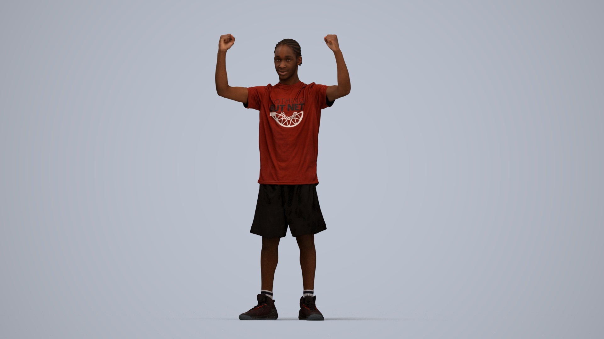 realistic 3D boy sport, scanned archviz people for Blender and 3ds Max, top-down view render