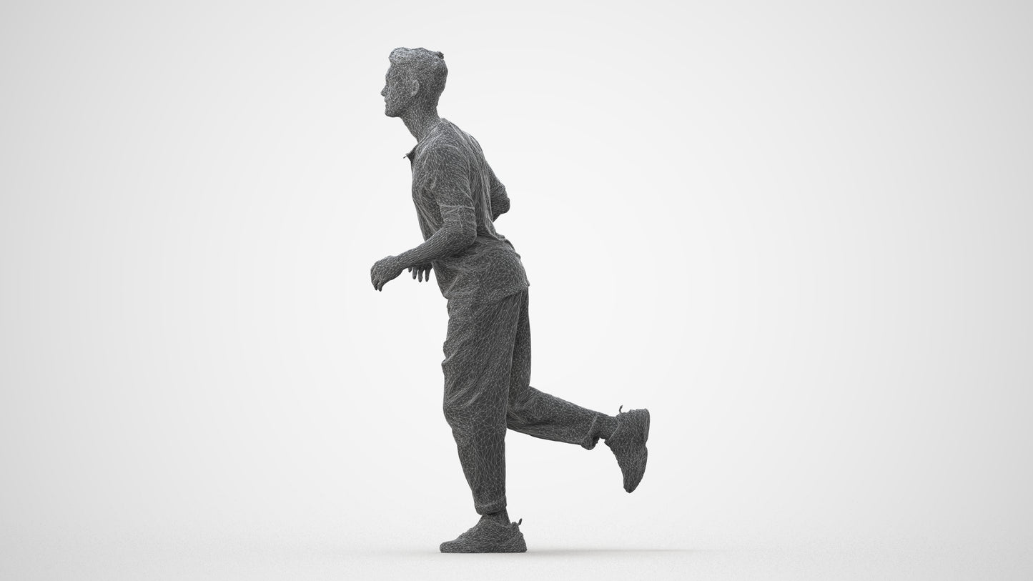 scanned 3D man casual sport, photogrammetry people for Enscape and V-Ray, square thumbnail