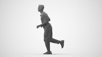 scanned 3D man casual sport, photogrammetry people for Enscape and V-Ray, square thumbnail