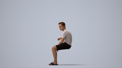 scanned 3D boy casual kids, photogrammetry people for Enscape and V-Ray, three-quarter view render