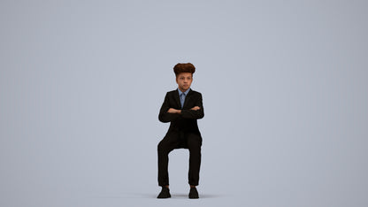 3D people model boy kids, scanned human for 3ds Max rendering, standing pose render