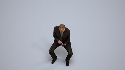 photogrammetry 3D man business, realistic human model archviz FBX, back view render