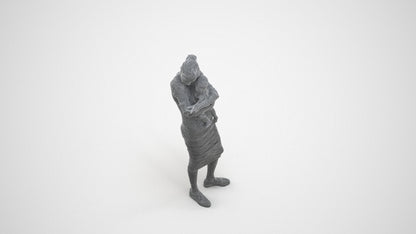 3D scanned girl kids casual, photorealistic archviz people for Enscape and SketchUp, wireframe three-quarter view