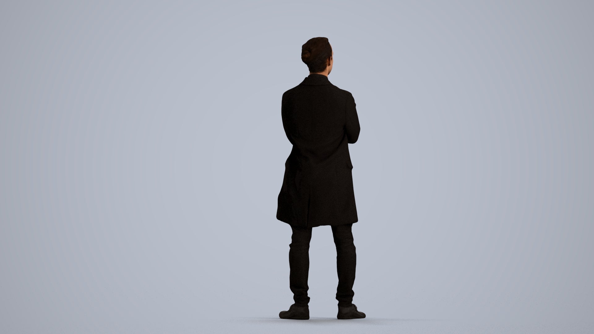 realistic 3D human man casual standing, archviz people FBX OBJ for Blender, front view render