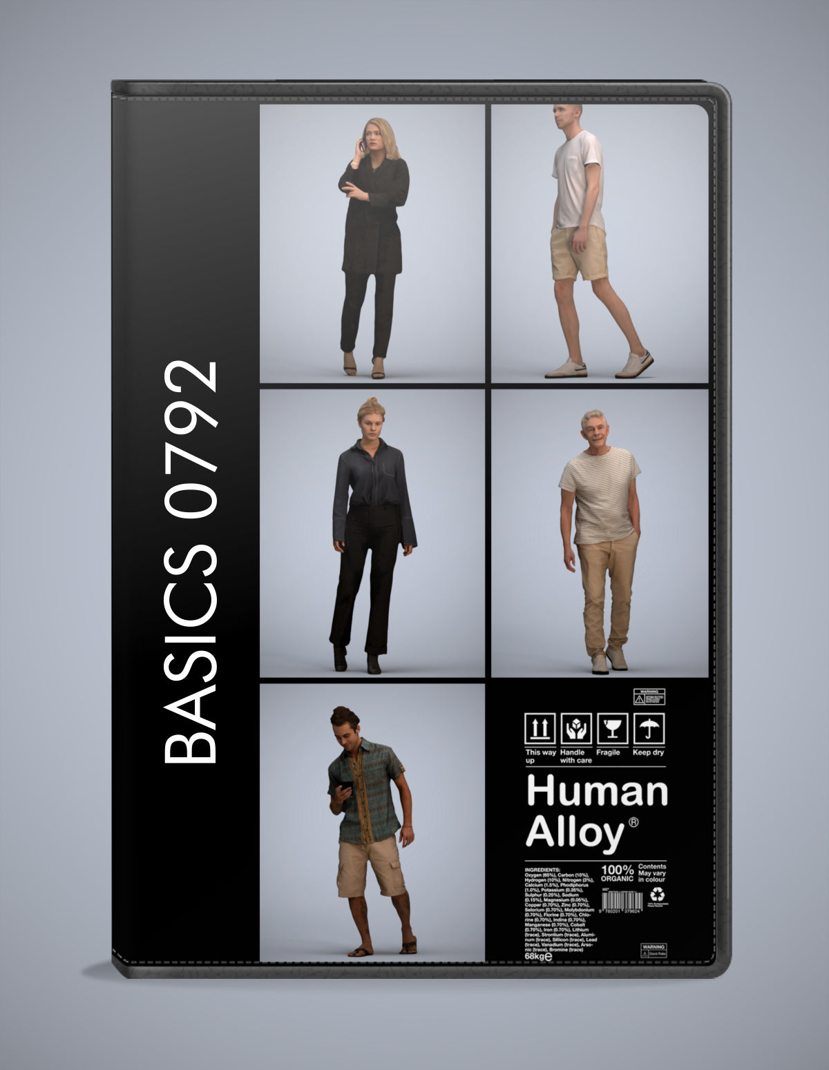 photogrammetry 3D people walking collection, 5 realistic human models archviz FBX