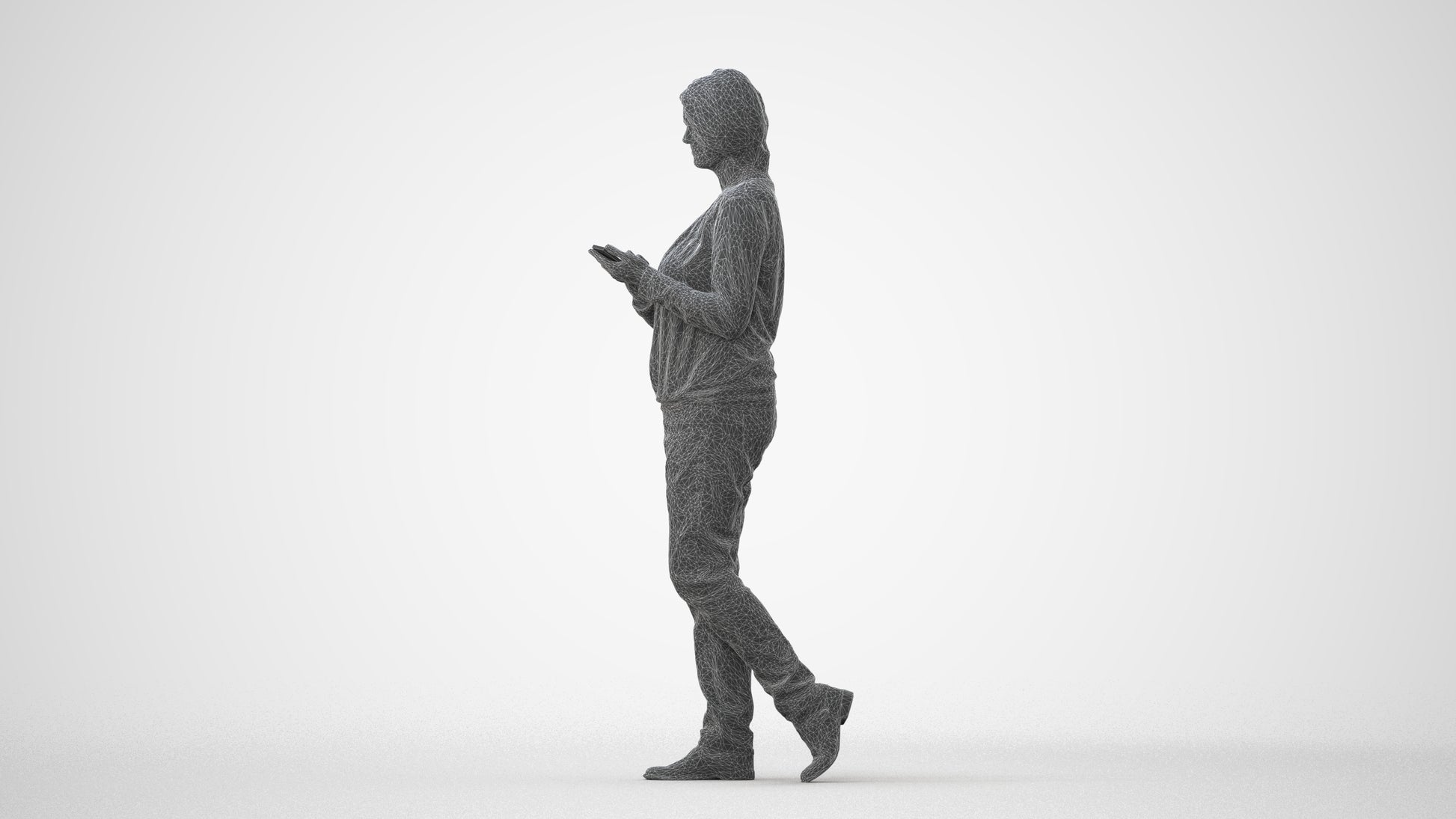 realistic 3D people woman casual walking, render-ready for V-Ray and Corona, FBX OBJ, square thumbnail