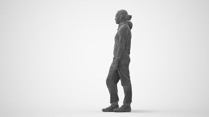 3D human model woman casual couple, photogrammetry scanned person for archviz, square thumbnail