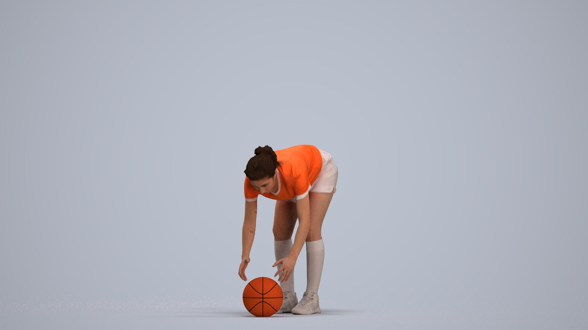 scanned 3D woman sport, photogrammetry people for Enscape and V-Ray, standing pose render