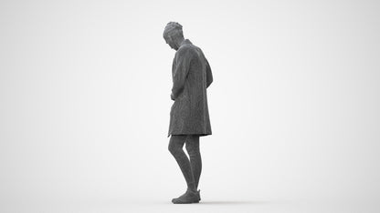 3D people model woman casual standing, scanned human for 3ds Max rendering, square thumbnail
