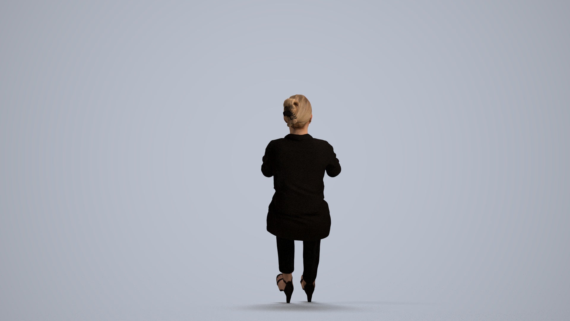 scanned 3D woman business driving, photogrammetry people for Enscape and V-Ray, front view render