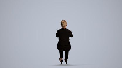 scanned 3D woman business driving, photogrammetry people for Enscape and V-Ray, front view render