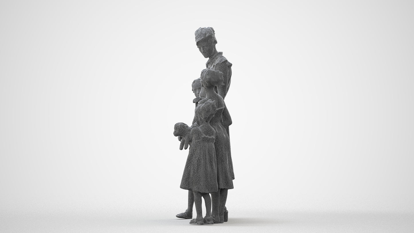 scanned 3D girl casual kids, photogrammetry people for Enscape and V-Ray, square thumbnail