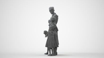 scanned 3D girl casual kids, photogrammetry people for Enscape and V-Ray, square thumbnail