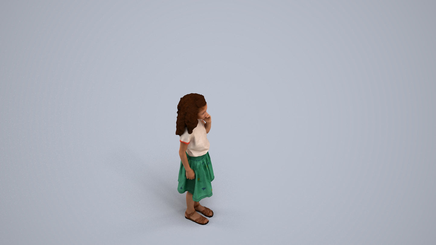 realistic 3D people girl casual kids, render-ready for V-Ray and Corona, FBX OBJ, back view render