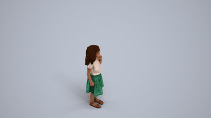 realistic 3D people girl casual kids, render-ready for V-Ray and Corona, FBX OBJ, back view render