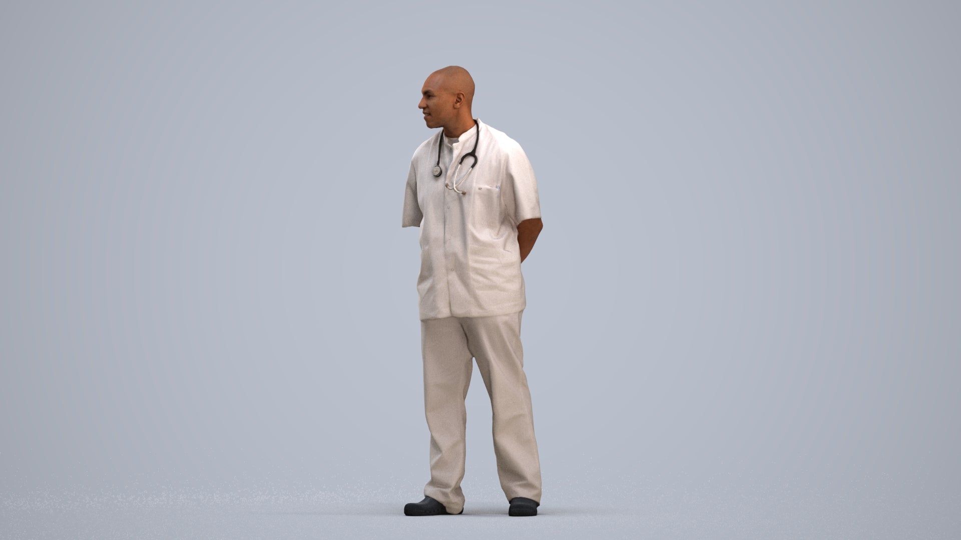 realistic 3D man medical, scanned archviz people for Blender and 3ds Max, standing pose render