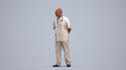 realistic 3D man medical, scanned archviz people for Blender and 3ds Max, standing pose render