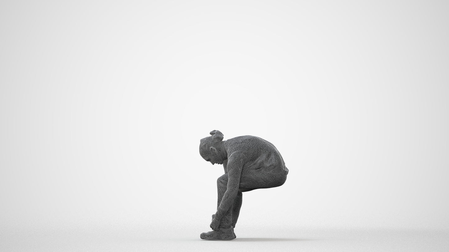 3D scanned man sitting casual, photorealistic archviz people for Enscape and SketchUp, square thumbnail
