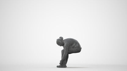 3D scanned man sitting casual, photorealistic archviz people for Enscape and SketchUp, square thumbnail