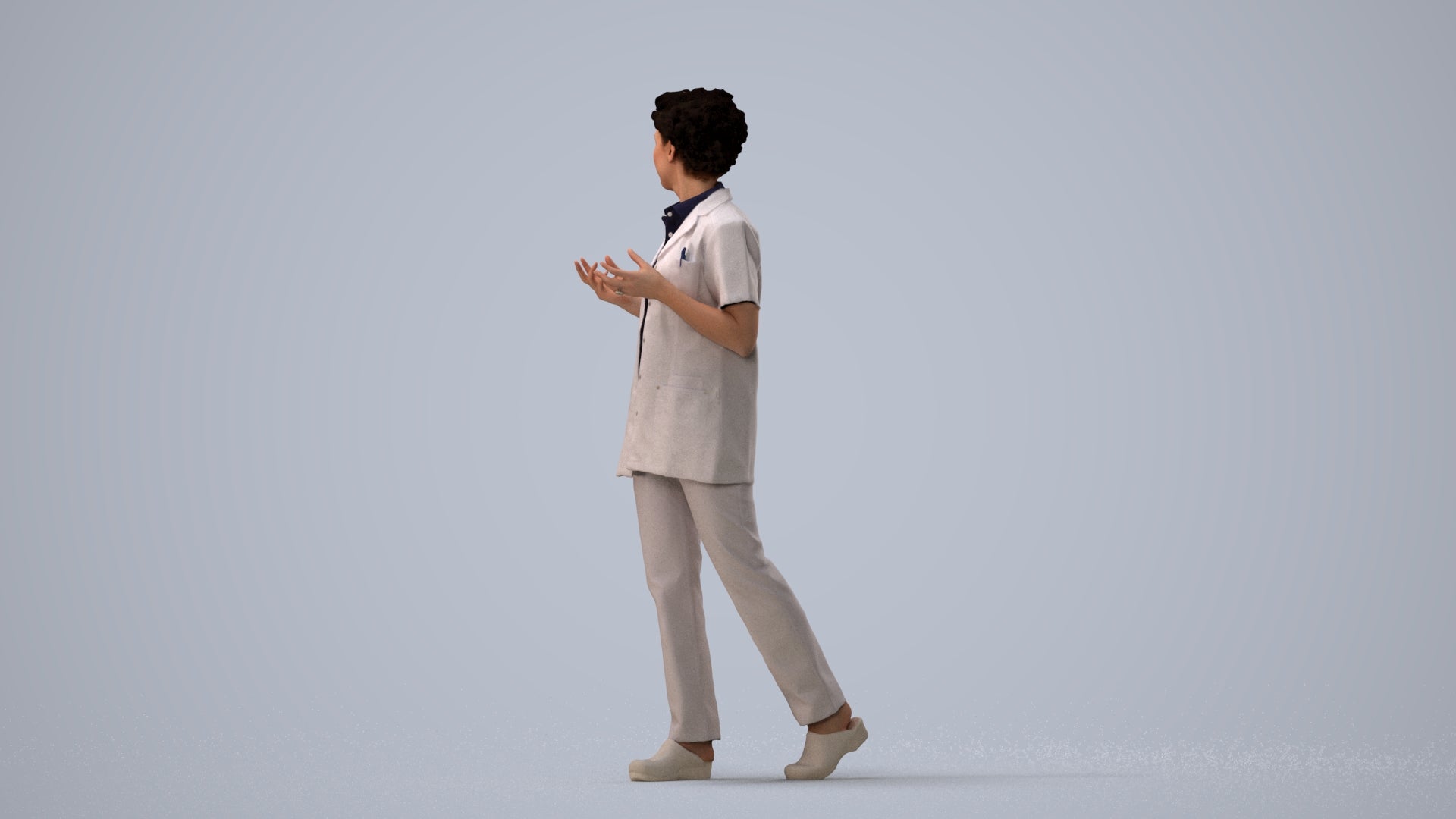 photogrammetry 3D woman medical, realistic human model archviz FBX, three-quarter view render