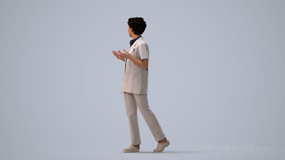 photogrammetry 3D woman medical, realistic human model archviz FBX, three-quarter view render