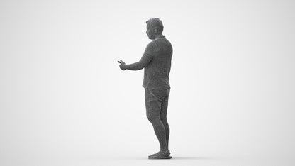 realistic 3D man casual standing, scanned archviz people for Blender and 3ds Max, square thumbnail