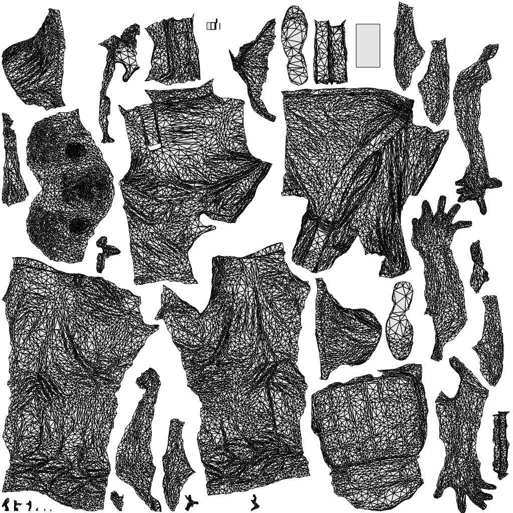 3D people model senior man casual standing, scanned human for 3ds Max rendering, wireframe top-down view