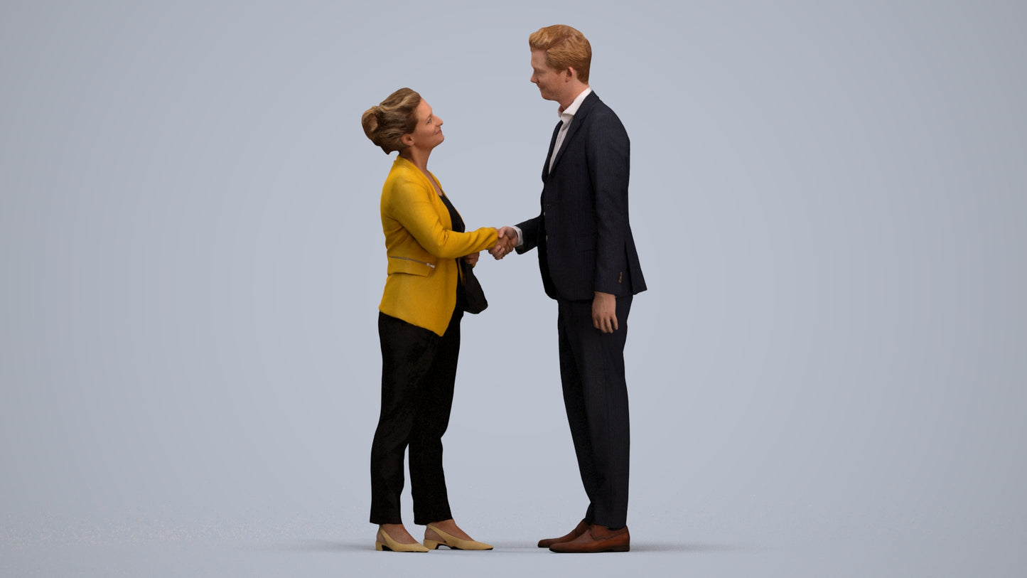 realistic 3D people woman business, render-ready for V-Ray and Corona, FBX OBJ, standing pose render