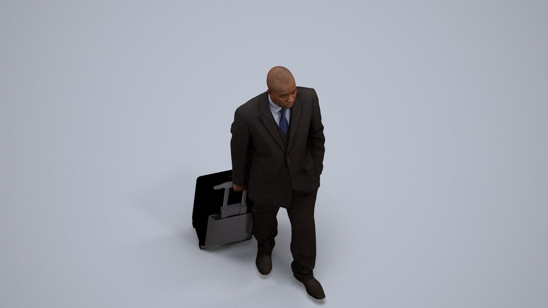 photogrammetry 3D man business, realistic human model archviz FBX, back view render
