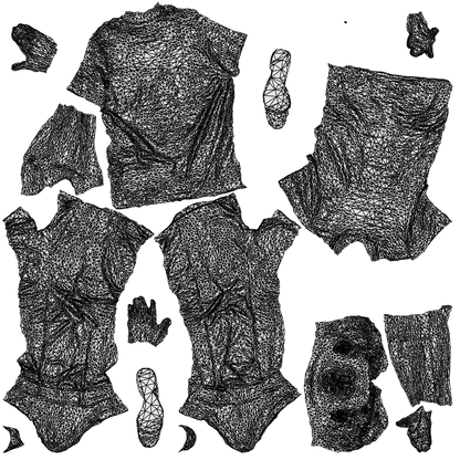 realistic 3D people man casual standing, render-ready for V-Ray and Corona, FBX OBJ, wireframe top-down view