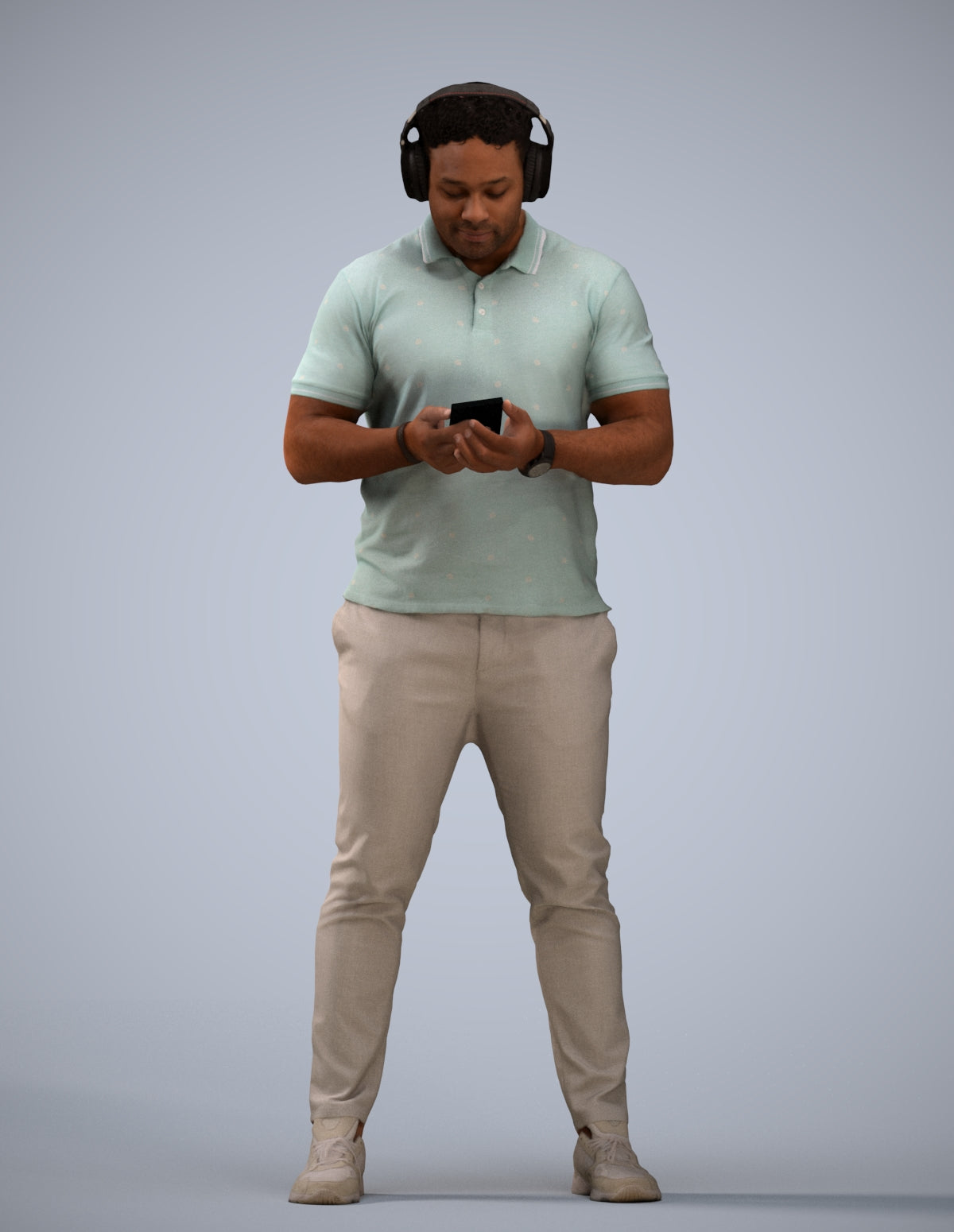 3D people model man casual standing, scanned human for 3ds Max rendering