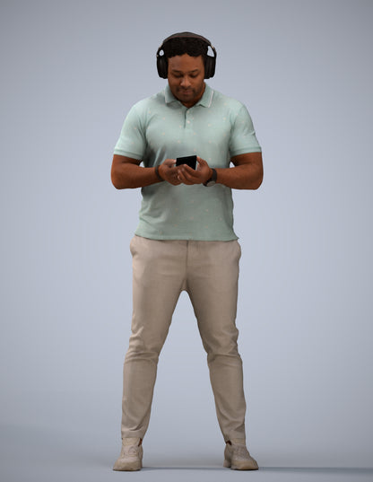 3D people model man casual standing, scanned human for 3ds Max rendering