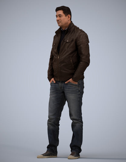 3D people model man casual standing, scanned human for 3ds Max rendering
