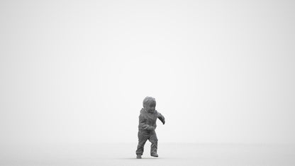realistic 3D human boy casual kids, archviz people FBX OBJ for Blender, wireframe side view