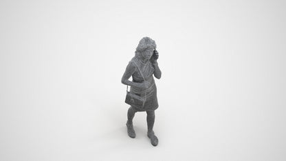 realistic 3D human woman business walking, archviz people FBX OBJ for Blender, wireframe three-quarter view
