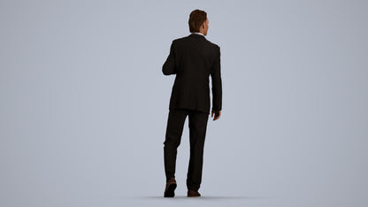 scanned 3D man business, photogrammetry people for Enscape and V-Ray, front view render
