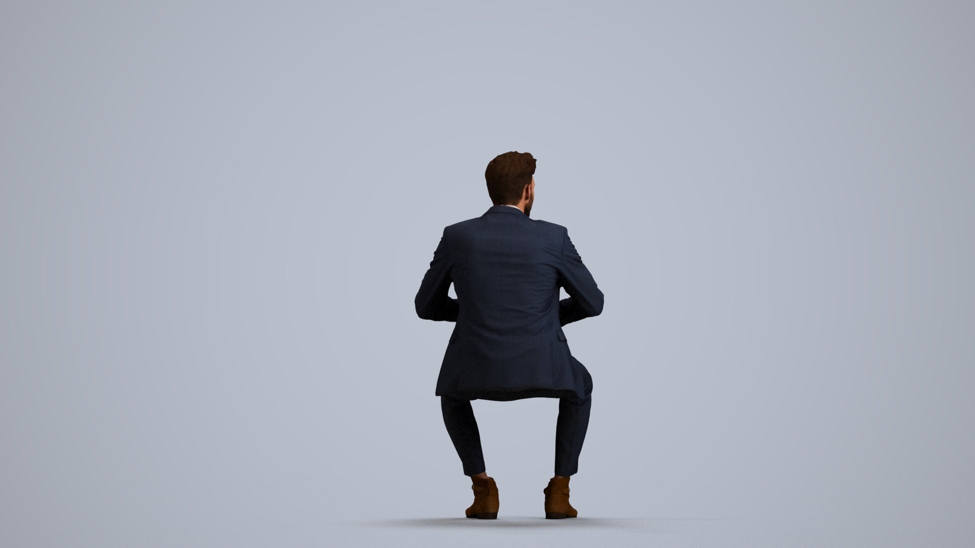 scanned 3D man business, photogrammetry people for Enscape and V-Ray, front view render